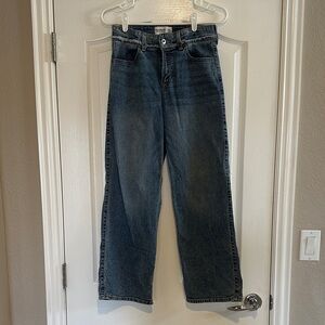 Abercrombie Kids High-Rise Wide Leg Jeans-Medium Blue